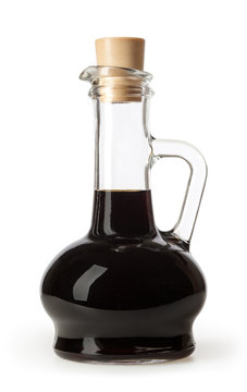 Soy sauce bottle isolated on white background with clipping path