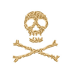 Alphabet symbol bullet set Skull and crossbones sign gold color, illustration 3D virtual design isolated on white background