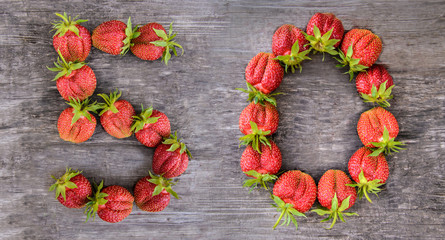 Number 50 of strawberries
