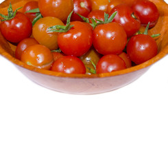 red tomatoes on a white background