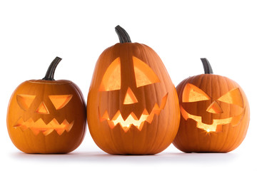 Halloween Pumpkins on white