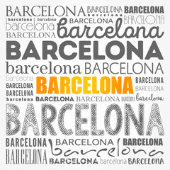 Barcelona wallpaper word cloud, travel concept background © dizain