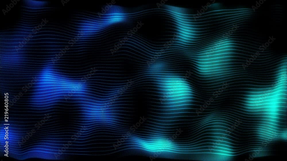 Poster blue green landscape flickering moving particle graphic animation background