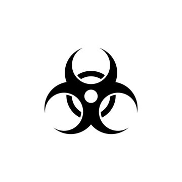 Biological Hazard, Biohazard. Flat Vector Icon illustration. Simple black symbol on white background. Biological Hazard, Biohazard sign design template for web and mobile UI element