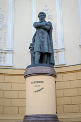 Kazan, Russia, August 10, 2018: monument to russian poet Pushkin at the Opera and ballet theatre