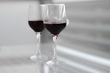 Two glasses of red wine