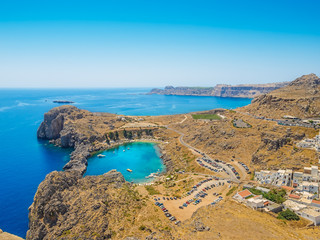 View on the Mediterranean Sea from Lindos Ruins