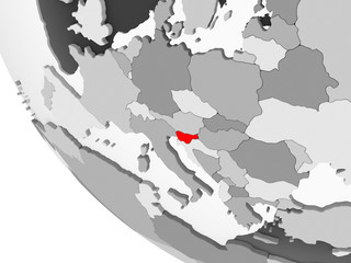 Fototapeta na wymiar Map of Slovenia in red