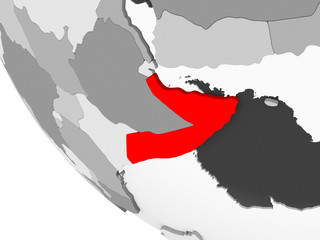 Map of Somalia in red