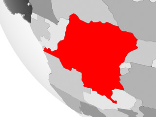 Fototapeta premium Map of Democratic Republic of Congo in red