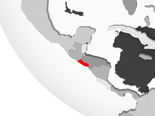 Map of El Salvador in red