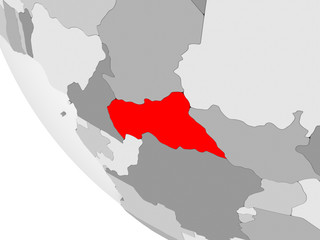 Map of Central Africa in red