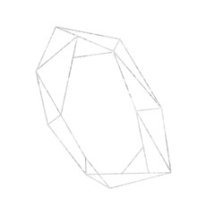 Watercolor polygonal frame. Silver  geometric shapes.