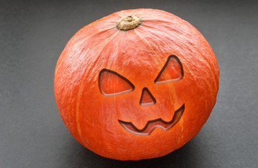 Halloween Pumpkin on dark background.