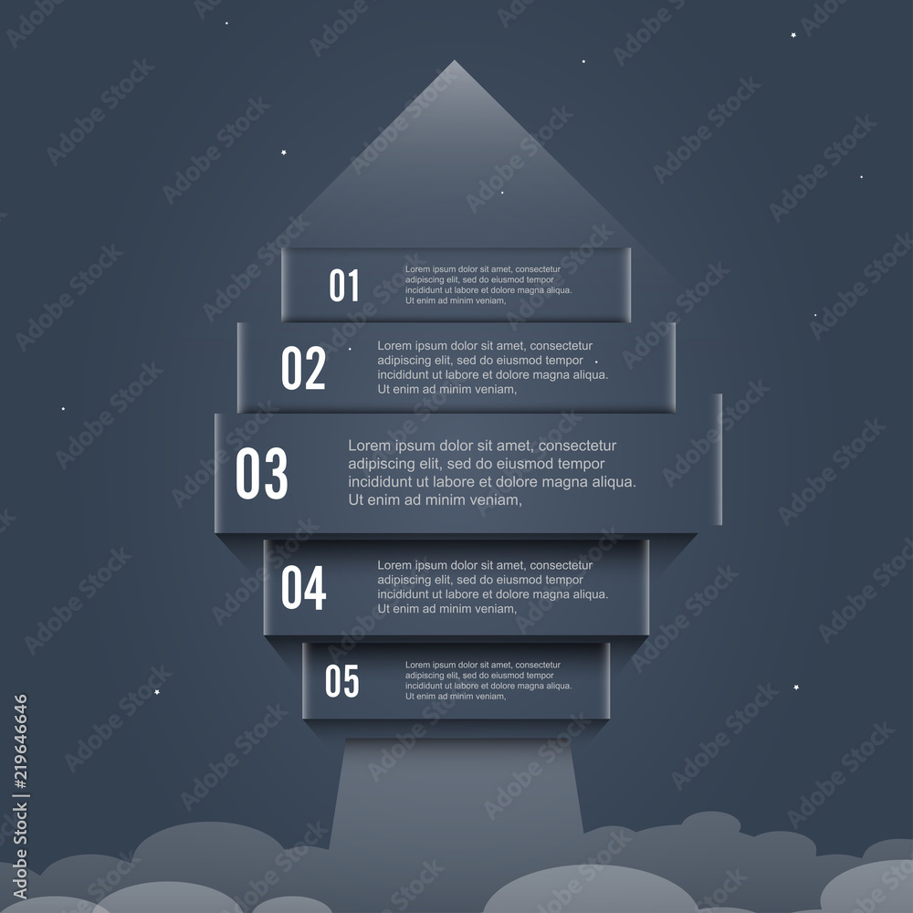 Poster arrow start up infographic options banner. business success concept. can be used for workflow layout