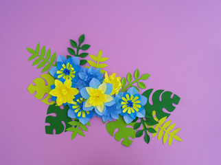 Paper craft Flower Decoration Concept.