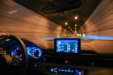 Riding in the tunnel.