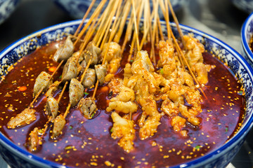 Spicy kebabs in Chongqing, China
