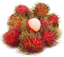 rambutan sweet delicious fruit isolated on white background