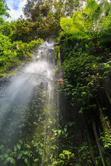 Yarn Nets waterfall on the Indonesian island Lombok