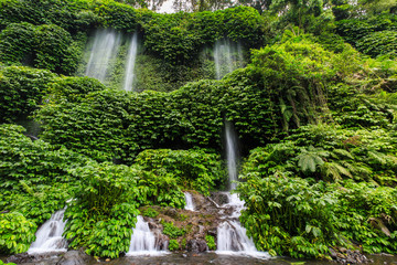 Benang Kelambu waterfall on the Indonesian island Lombok