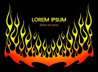 Fire flames vector background element