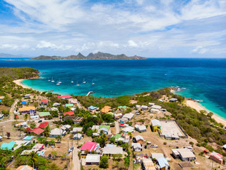 Top view of Caribbean island