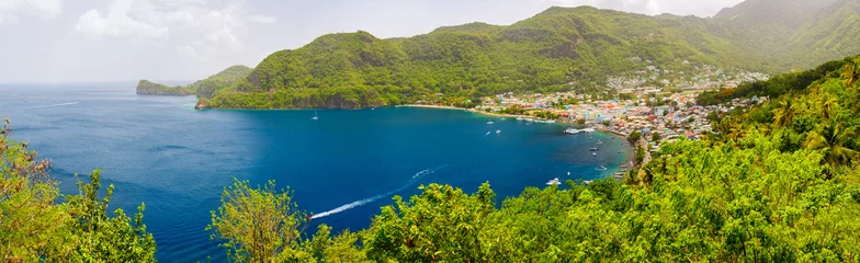 Fotobehang Heuvel Panoramic view of Saint Lucia