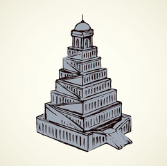 Tower of Babel. Vector drawing