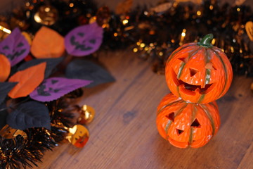 ハロウィンの飾りつけの準備