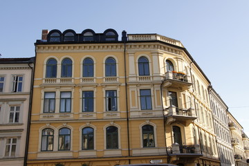 Fototapeta na wymiar Immeuble ancien du quartier de Frogner à Oslo, Norvège