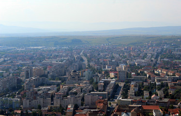 Fototapeta premium Panoramic view of Deva City, Romania