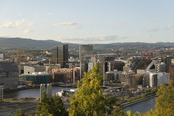 Paysage urbain et port à Oslo, Norvège	