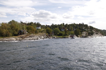 Fototapeta na wymiar Île du fjord de Oslo, Norvège