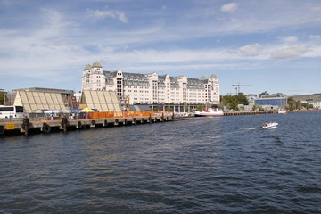 Fototapeta na wymiar Quai du port de Oslo, Norvège