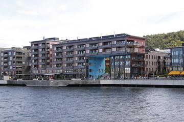 Fototapeta premium Front de mer du quartier de Bispevika à Oslo, Norvège
