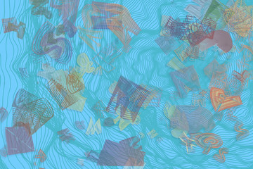 Abstract conceptual geometric blended messy shapes background. Digital, surface, effect & pattern.