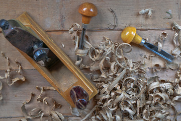 Woodworking and crafts tools. Carpentry hand tools. Planers, chisels, measuring tools.  lot of...