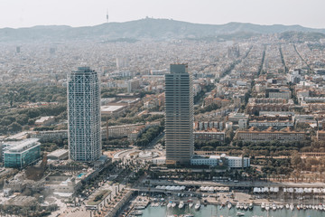 Fototapeta na wymiar Aerial view of Barcelona, Catalonia
