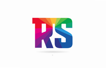 Fototapeta premium rainbow colored alphabet combination letter rs r s logo design