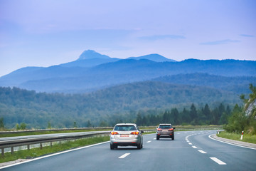 Car driving on the highway