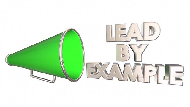 Lead by Example Manage Team Bullhorn Megaphone 3d Animation