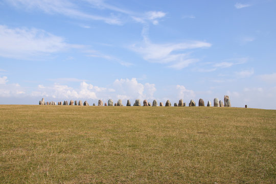 Die Steine von Ale, Ales stenar, Kåseberga, Ystad, Skåne, Schweden