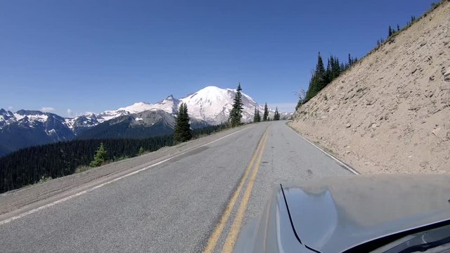Wilderness Drive to Mt Rainer Washington Landmark