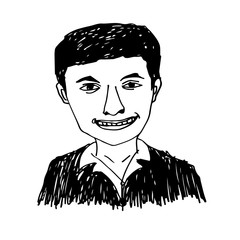 People face hand draw