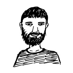 People face hand draw