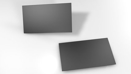 clean business cards on a gray background. 3D rendering