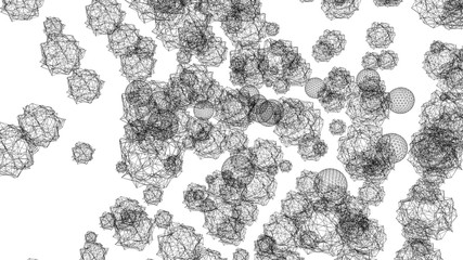 abstract background. three-dimensional contours of figures on a white background. 3D rendering