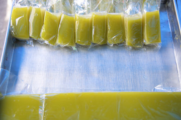 Layer Sweet Cake, Kanom Chan,Thailand desserts made from coconut milk, sugar and flour with a sweet...