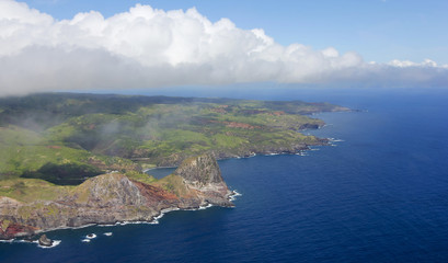 An Aerial View of West Maui's North Coast and Kahakuloa Head, Hawaii